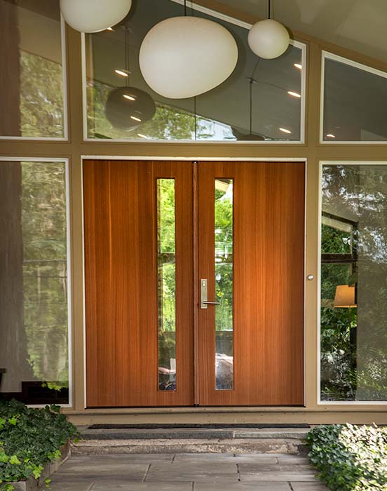 A modern-style house's front door
