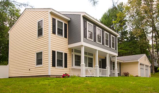 Home exterior with second story addition